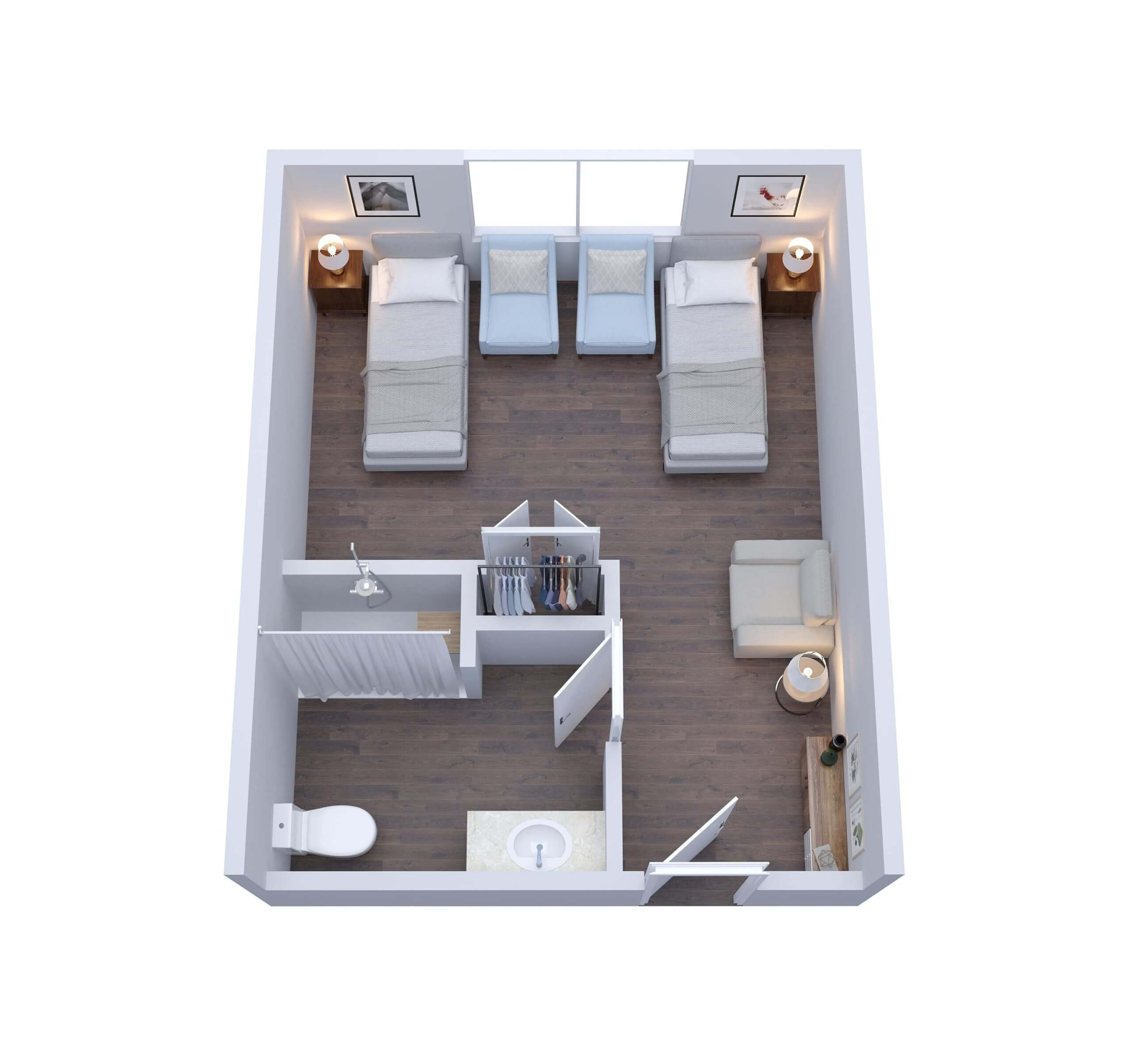 Susquehanna Shared Suite floor plan
